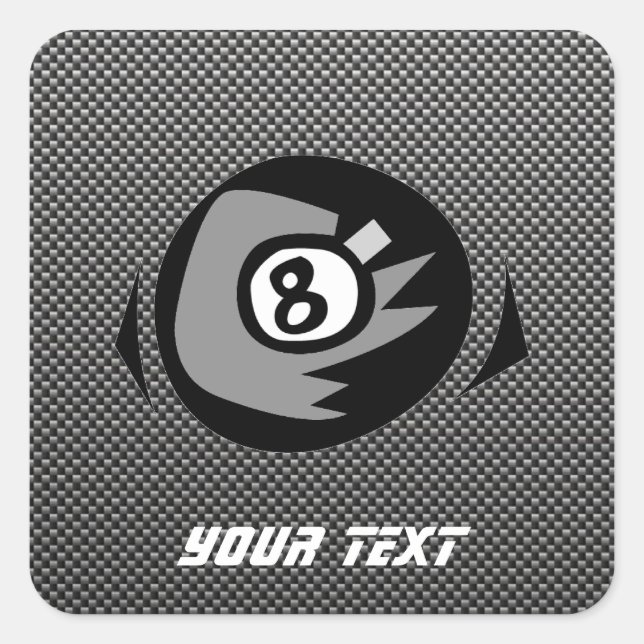 8 ball; Faux Carbon Fibre Square Sticker (Front)