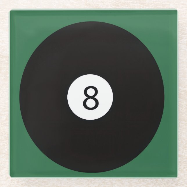 8 Ball Glass Coaster (Front)