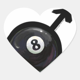 8 Ball Heart Sticker