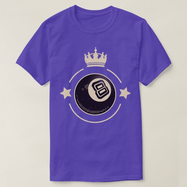 8 Ball King Billiards Retro Snooker T-Shirt (Design Front)