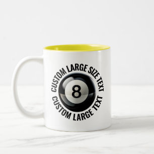 8 Ball & Large Text YELLOW 11oz Custom Two-Tone Coffee Mug