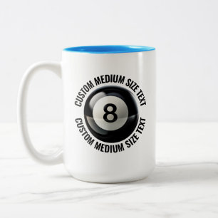 8 Ball & Medium Text LIGHT BLUE 15oz Custom Two-Tone Coffee Mug