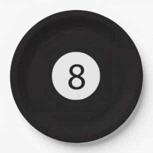 8 Ball Paper Plate