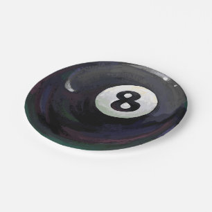 8 Ball Paper Plate