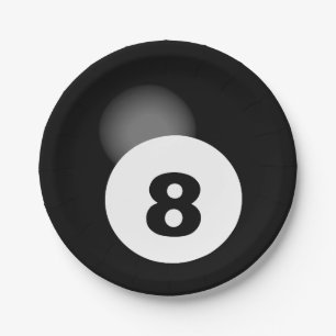 8 Ball Paper Plate