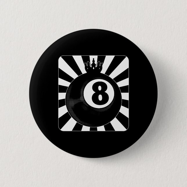 8 Ball Pool Billiards Billiard Player  6 Cm Round Badge (Front)