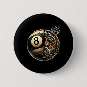8 Ball Pool Billiards Player 6 Cm Round Badge