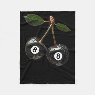 8 Ball Pool Billiards Player Cherries Fleece Blanket