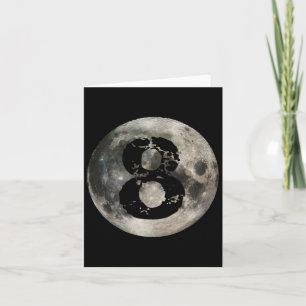 8 Ball Pool Billiards Player Full Moon Card