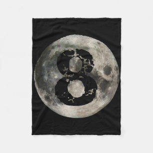 8 Ball Pool Billiards Player Full Moon Fleece Blanket