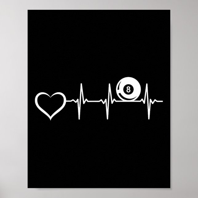 8-ball Pool Billiards - Pool Billiard Heartbeat He Poster (Front)