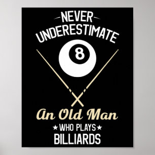 8 Ball Pool Funny Billiards Player Lover Dad Gifts Poster