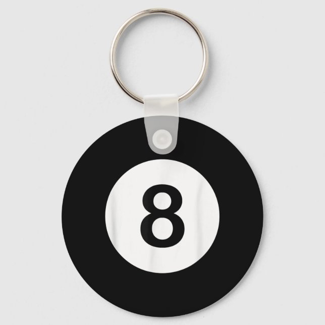 8 Ball Pool Hall Tees, Shark Lover Gift Key Ring (Front)