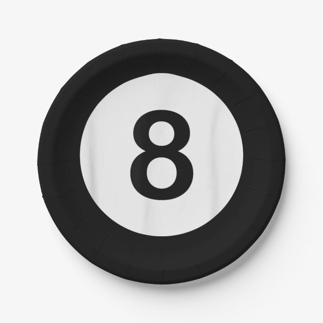 8 Ball Pool Hall Tees, Shark Lover Gift Paper Plate (Front)