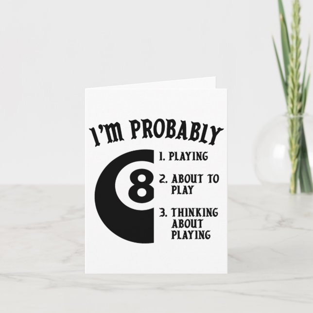 8-ball Pool Player Billiards Novelty Gift  Card (Front)