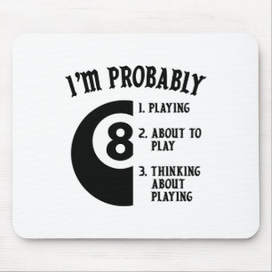 8-ball Pool Player Billiards Novelty Gift Mouse Mat
