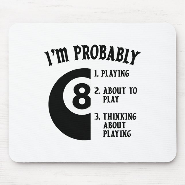 8-ball Pool Player Billiards Novelty Gift  Mouse Mat (Front)