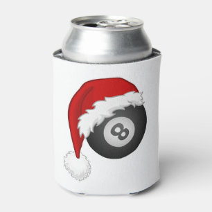 8 Ball Santa hat Funny christmas billiards snooker Can Cooler