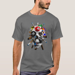 8-Ball Skull Pool Cues For Billiards T-Shirt