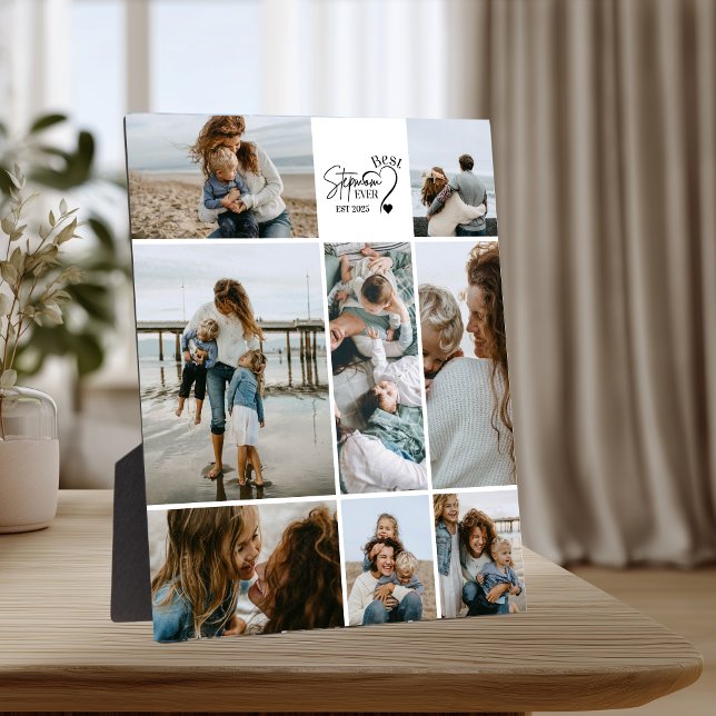 8 Best Stepmom Ever Custom Photo Collage  Plaque (Creator Uploaded)