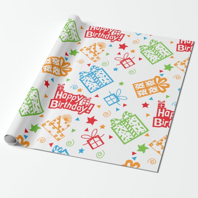 8- Birthday wrapping paper pattern (Unrolled)
