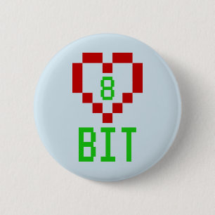 8 Bit 6 Cm Round Badge