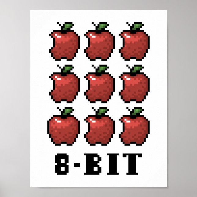8-Bit Apples Pixel Art Print (Front)