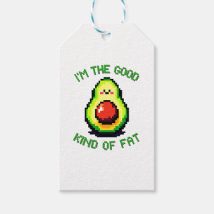 8-Bit Avocado: Retro Humor Meets Health Gift Tags