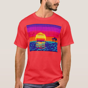 8-bit Beach Sunset T-Shirt