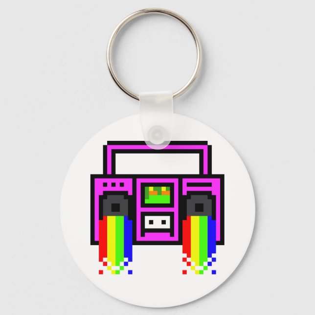 8 Bit Boom Box Key Ring (Front)