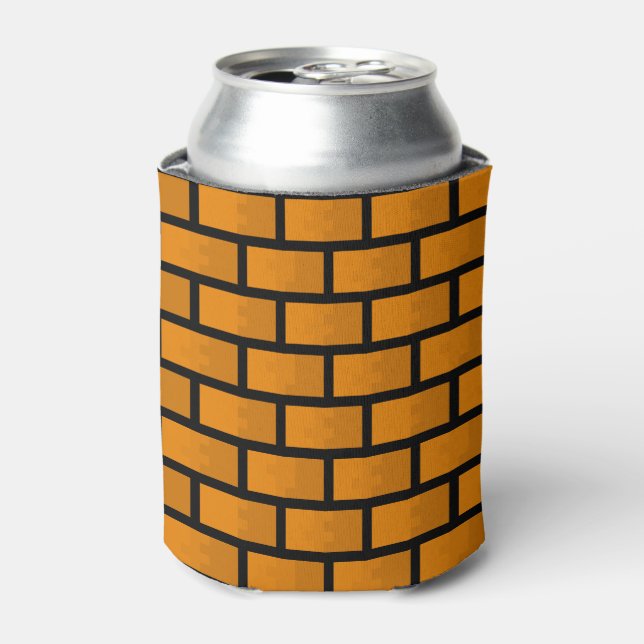 8 Bit Brick Wall Can Cooler (Can Front)