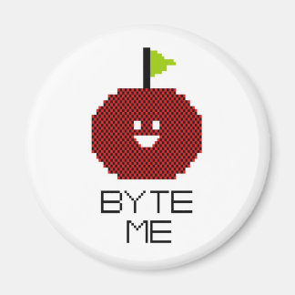 8-Bit Byte Me Cute Apple Pixel Art Magnet