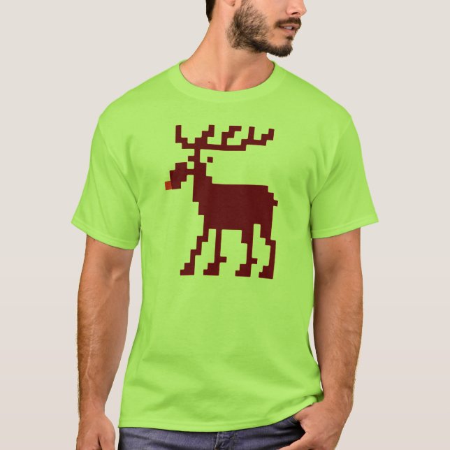 8 Bit Christmas Gamer Moose Shirt (Front)