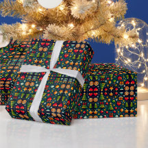 8 bit Christmas Retro Pixel Geeky Wrapping Paper