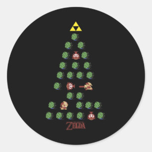 8-bit Christmas Tree  Classic Round Sticker