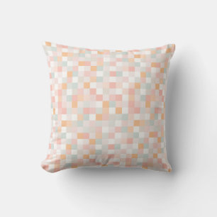8-Bit Computer Game Pixel Rainbow Block Cushion