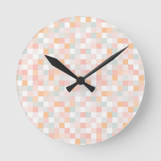 8-Bit Computer Game Pixel Rainbow Block Round Clock