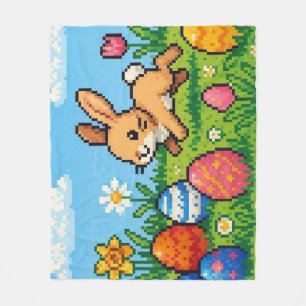 8 bit cute Easter bunny/rabbit Fleece Blanket