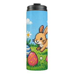 8 bit cute Easter bunny/rabbit Thermal Tumbler