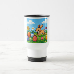 8 bit cute Easter bunny/rabbit  Travel Mug