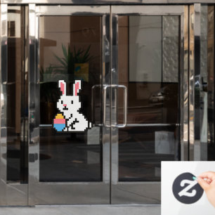 8 bit cute Easter bunny/rabbit Window Cling