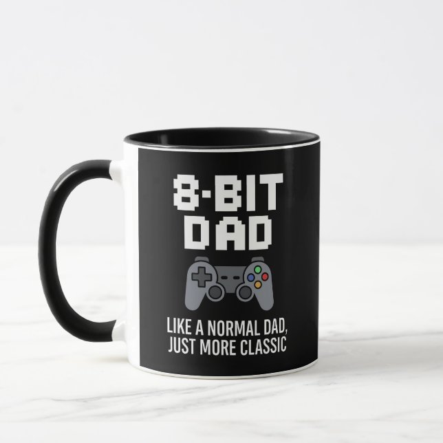 8-Bit Dad Classic Gamer Controller Design Mug (Left)