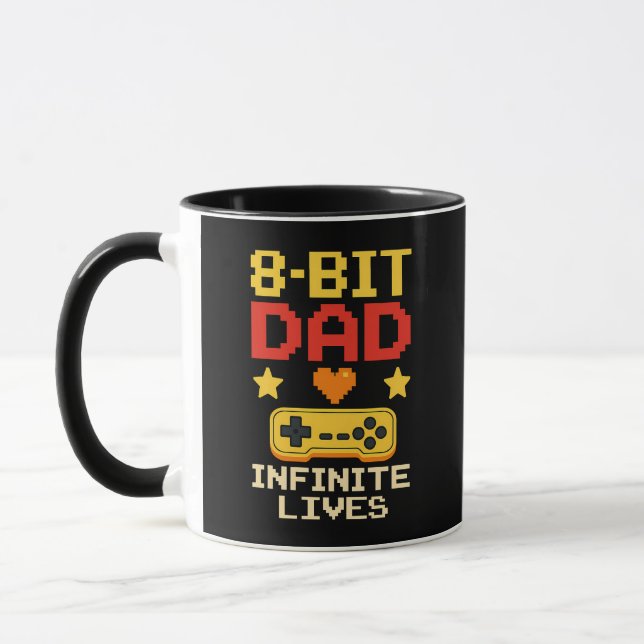 8-Bit Dad with Infinite Lives  Mug (Left)