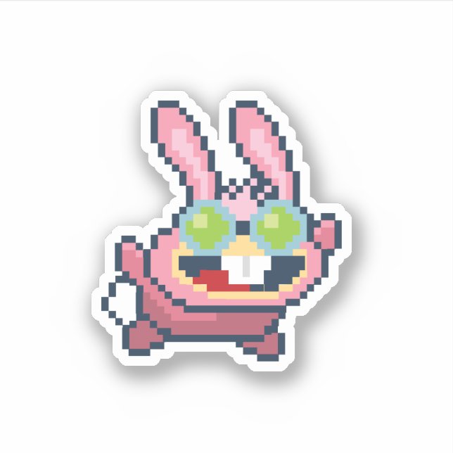 8-bit Dr. Hare Poptropica Sticker (Front)