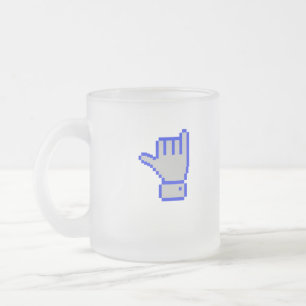8 bit dude frosted glass coffee mug