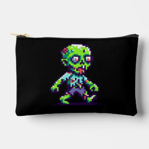 8-bit funny zombie Halloween Accessory Pouch