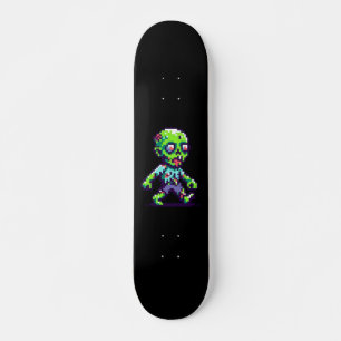 8-bit funny zombie Halloween  Skateboard