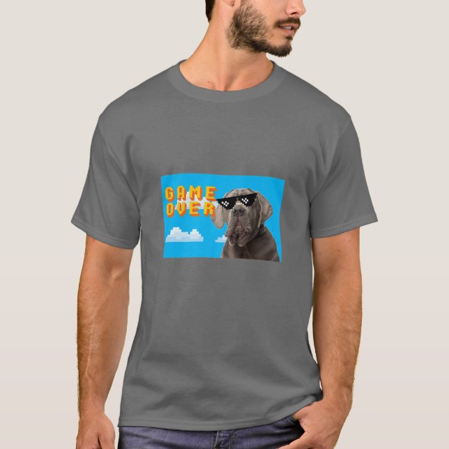 8-Bit Game Over Neopolitan Mastiff T-Shirt (Front)