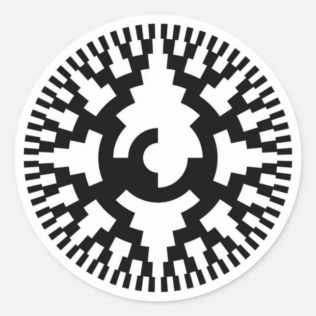 8 Bit Grey Code Rotary Encoder Classic Round Sticker (Front)