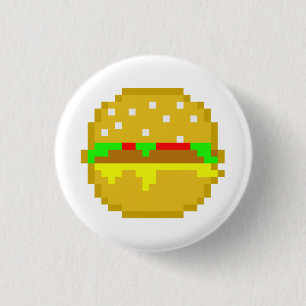 8 Bit Hamburger 3 Cm Round Badge